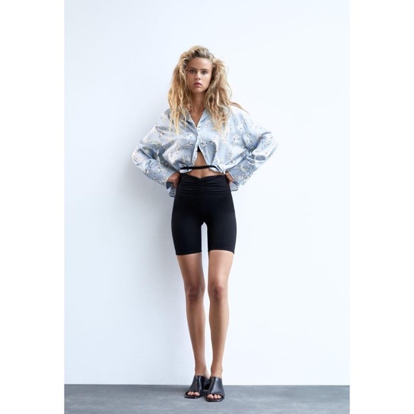 Zara - Dog Pattern Printed Sky Blue TRF Shirt - Picture 1 of 11